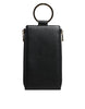 Dolce & Gabbana Black Leather Logo Plaque Neck Strap Card Coin Wallet