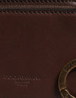 Dolce & Gabbana Brown Leather Zip Logo Keyring Coin Purse Keyring Wallet