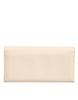 Dolce & Gabbana Beige Leather Trifold Logo Plaque Card Holder Wallet