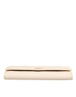 Dolce & Gabbana Beige Leather Trifold Logo Plaque Card Holder Wallet