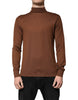 Dolce & Gabbana Brown Cashmere Turtleneck Pullover Sweater