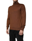 Dolce & Gabbana Brown Cashmere Turtleneck Pullover Sweater