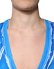 Dolce & Gabbana Blue Cotton V-neck Short Sleeves T-shirt