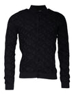 Dolce & Gabbana Black Silk Crew Neck Men Cardigan Sweater