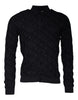 Dolce & Gabbana Black Silk Crew Neck Men Cardigan Sweater