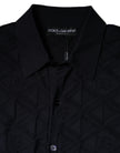 Dolce & Gabbana Black Silk Crew Neck Men Cardigan Sweater