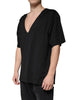 Dolce & Gabbana Black Cotton V-neck Short Sleeves T-shirt