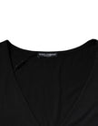 Dolce & Gabbana Black Cotton V-neck Short Sleeves T-shirt