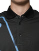 Dolce & Gabbana Black Logo Print Collared Cotton Polo T-shirt
