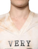Dolce & Gabbana Beige Graphic Print Cotton V-neck T-shirt