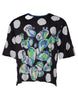 Dolce & Gabbana Black White Printed Cotton Crew Neck T-shirt