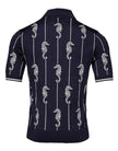 Dolce & Gabbana Dark Blue Sea Horse Collared Polo T-shirt