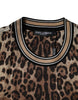 Dolce & Gabbana Brown Leopard Crew Neck Short Sleeve T-shirt