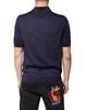 Dolce & Gabbana Blue Silk Collared Short Sleeves Polo T-shirt