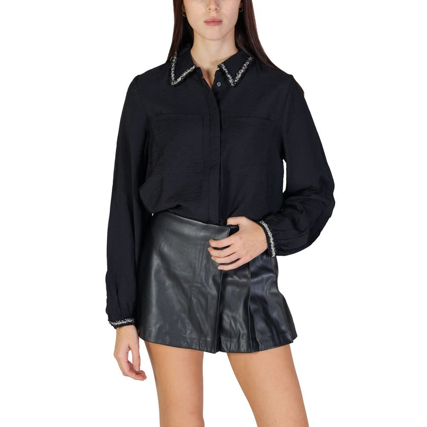 Vila Clothes Black Viscose Shirt