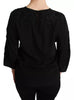 Dolce & Gabbana Black Floral Embroidered Blouse Silk Top