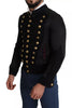 Dolce & Gabbana Black Button Embellished Military Jacket
