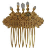 Dolce & Gabbana Gold Brass Clear Crystal Hair Stick Accessory Comb