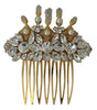 Dolce & Gabbana Gold Brass Clear Crystal Hair Stick Accessory Comb