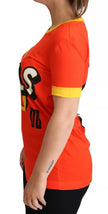 Dolce & Gabbana Orange Royals Print Round Neck T-shirt