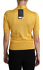 Dolce & Gabbana Yellow Silk Knit Pullover Ascot Collar Top
