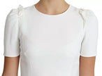 Dolce & Gabbana White Viscose Stretch Short Sleeves Blouse Top