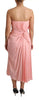Dolce & Gabbana Pink Silk Stretch Strapless Sheath Midi Dress