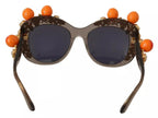Dolce & Gabbana DG4283B Acetate Crystals Orange Applique Sunglasses