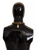 Dolce & Gabbana Gold Brass Chain Crystal Pearl Leopard Pendant Necklace