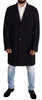 Dolce & Gabbana Blue Trench Coat Long Wool Stretch Jacket