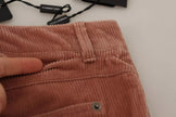Dolce & Gabbana Pink Cotton Corduroy Skinny Jeans