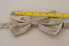 Dolce & Gabbana Silver Gray Silk Adjustable Neck Bow Tie