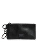 Dolce & Gabbana Black Calfskin Leather DG Logo Card Holder Wallet