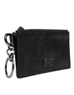 Dolce & Gabbana Black Calfskin Leather DG Logo Card Holder Wallet