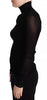 Dolce & Gabbana Black Turtleneck Form Fitting Pullover Sweater