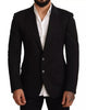 Dolce & Gabbana Black Cotton Slim Fit Coat Jacket Blazer