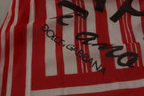 Dolce & Gabbana Red White Striped Capri Wrap Shawl Scarf