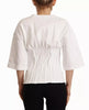 Dolce & Gabbana White Cotton Blend 3/4 Sleeves Blouse Top