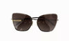 Dolce & Gabbana DG2212 Black Silver Oval Metal Frame Lace Logo Sunglasses