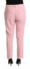 Dolce & Gabbana Pink Wool Mid Waist Tapered Pants