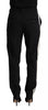 Dolce & Gabbana Black White Stripes Wool Tapered Pants