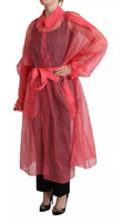 Dolce & Gabbana Pink Silk Organza Belted Coat Jacket