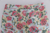 Dolce & Gabbana White Pink Floral Brocade Pants