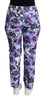 Dolce & Gabbana Purple Floral Print Tapered Cotton Pants
