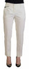 Dolce & Gabbana White High Waist Tapered Wool Pants