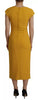 Dolce & Gabbana Yellow Viscose Sleeveless Sheath Midi Dress