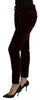 Dolce & Gabbana Bordeaux Velvet Stretch Slim Fit Pants