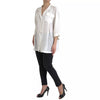 Dolce & Gabbana White Silk Collared 3/4 Sleeves Blouse Top