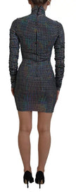 Dolce & Gabbana Black Embellished Nylon Bodycon Mini Dress