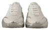 Dolce & Gabbana White Silver Leather Daymaster Sneakers Shoes